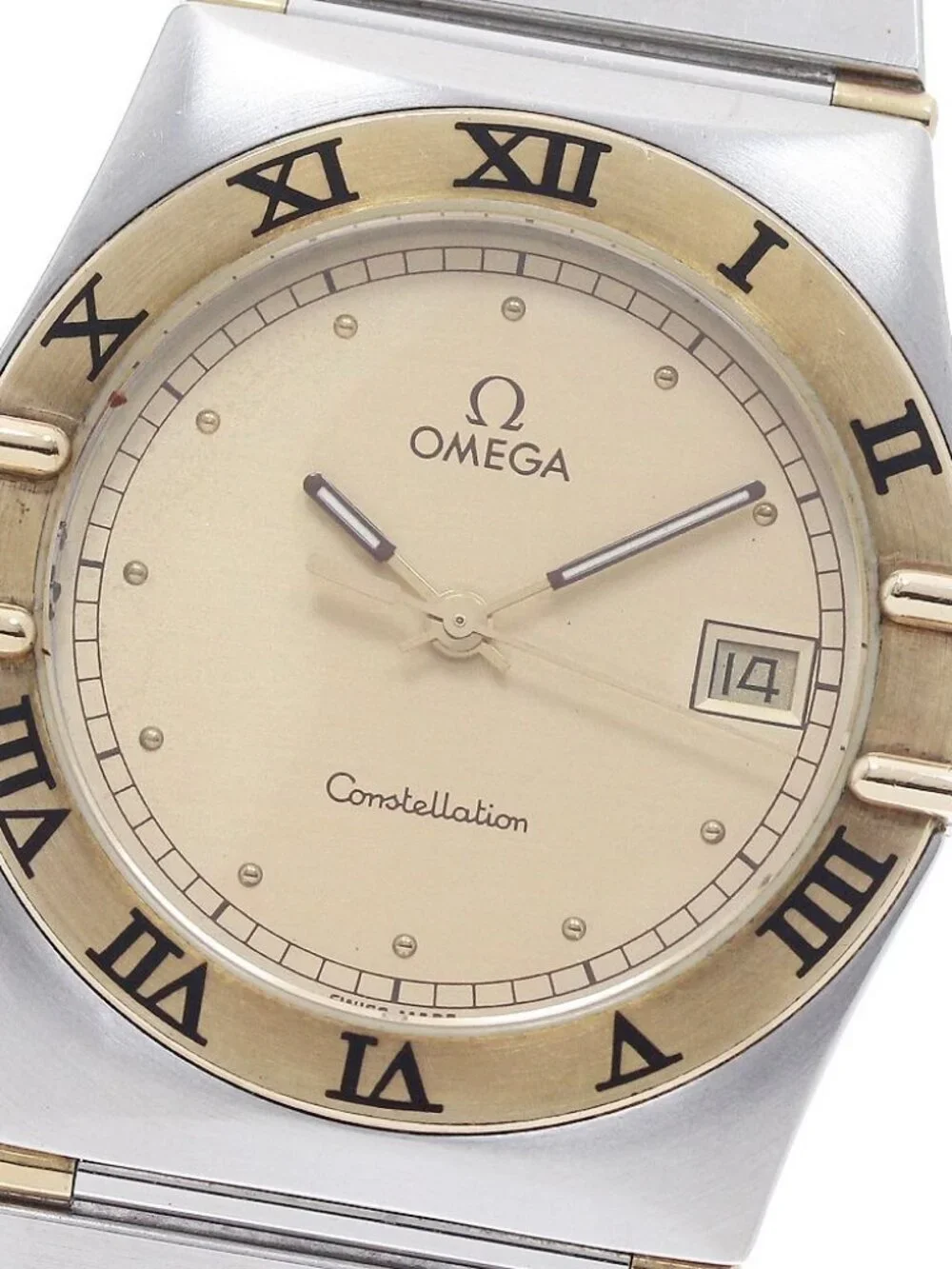 OMEGA Constellation YG bezel half bar gold Dial Quartz Men's Watch_968239